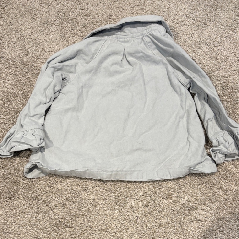 Tahari Kids Light Gray Jacket with Ruffle Details - Picture 4 of 4